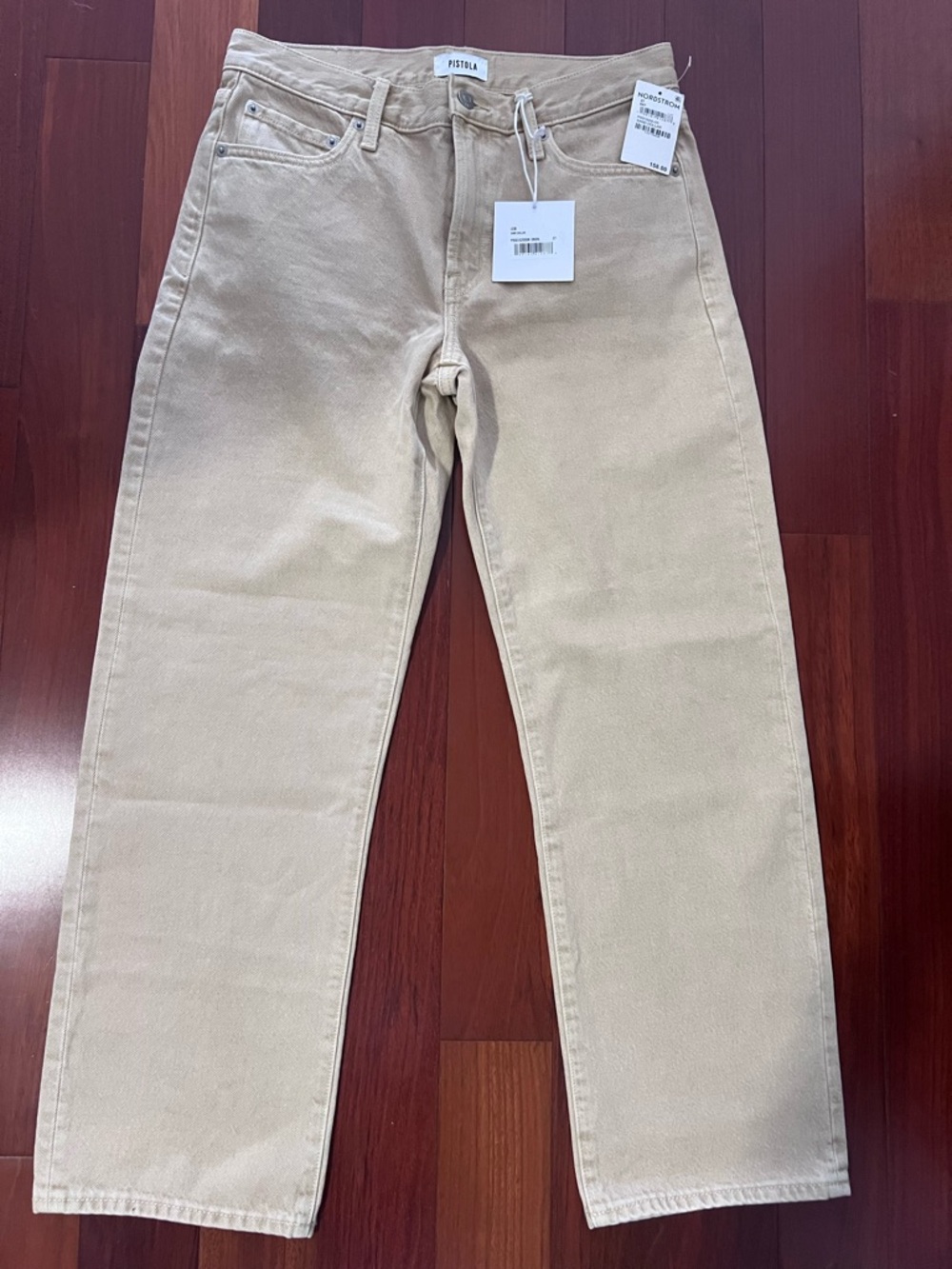 NWT pistola Beige High-Rise Straight Jeans 27